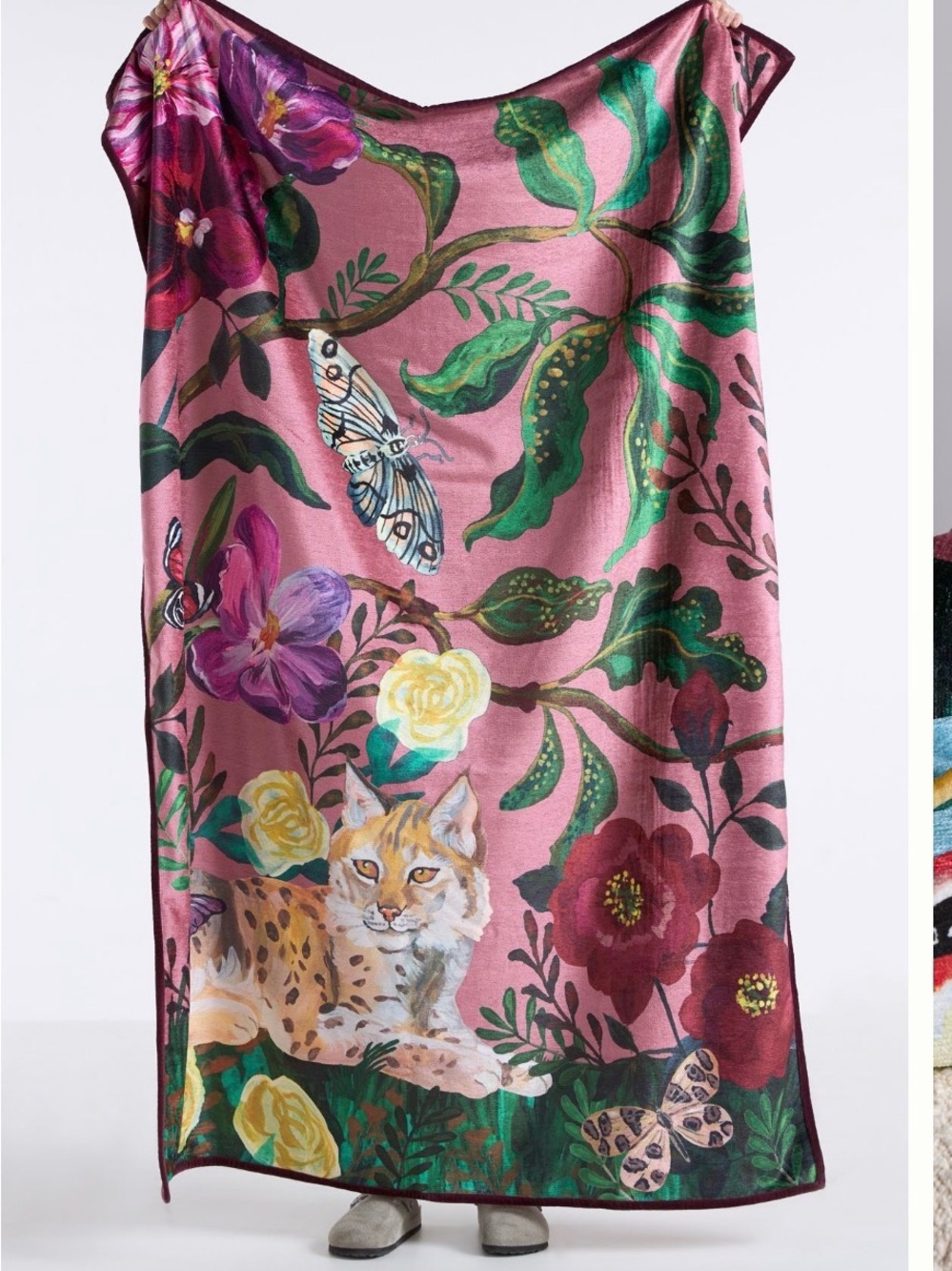 Anthropologie Nathalie Lete Marias Botanical & Wildlife Throw Blanket